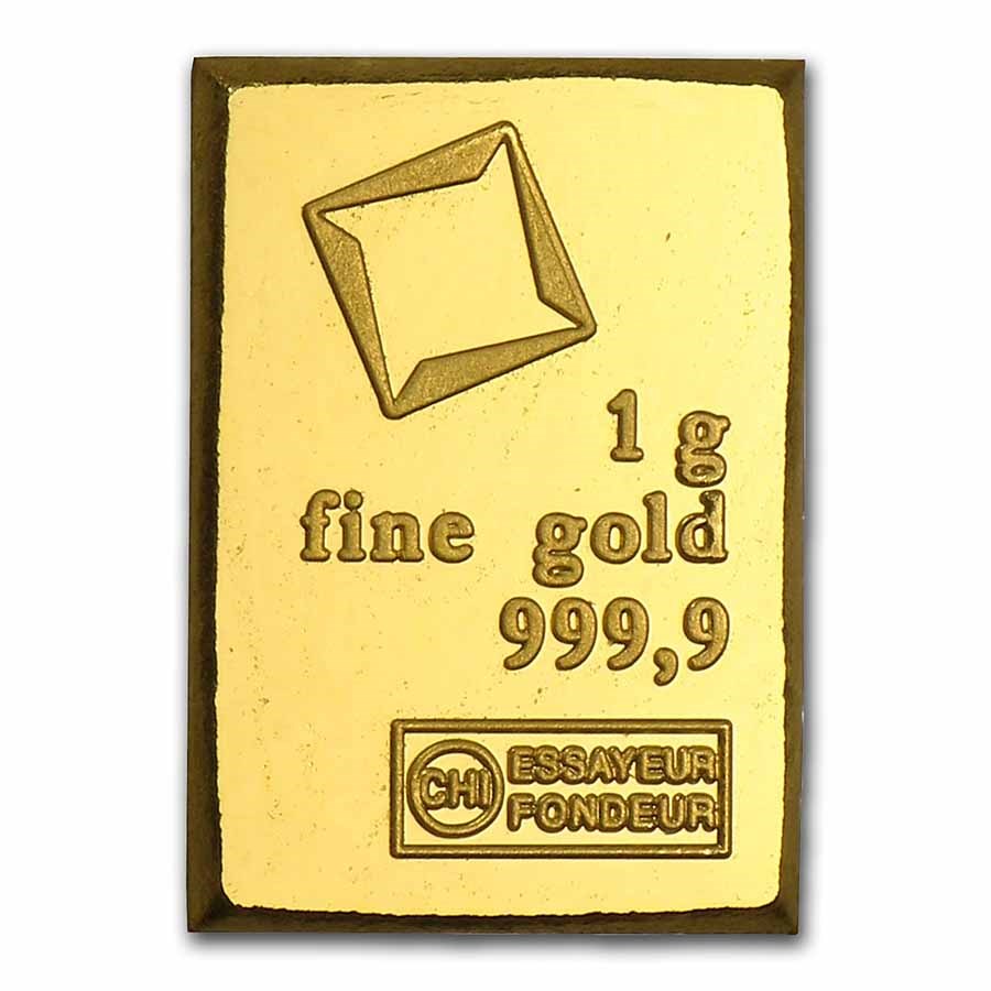 1 gram Raw Gold Bar - Valcambi
