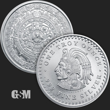 1 oz Aztec Calendar Silver Round