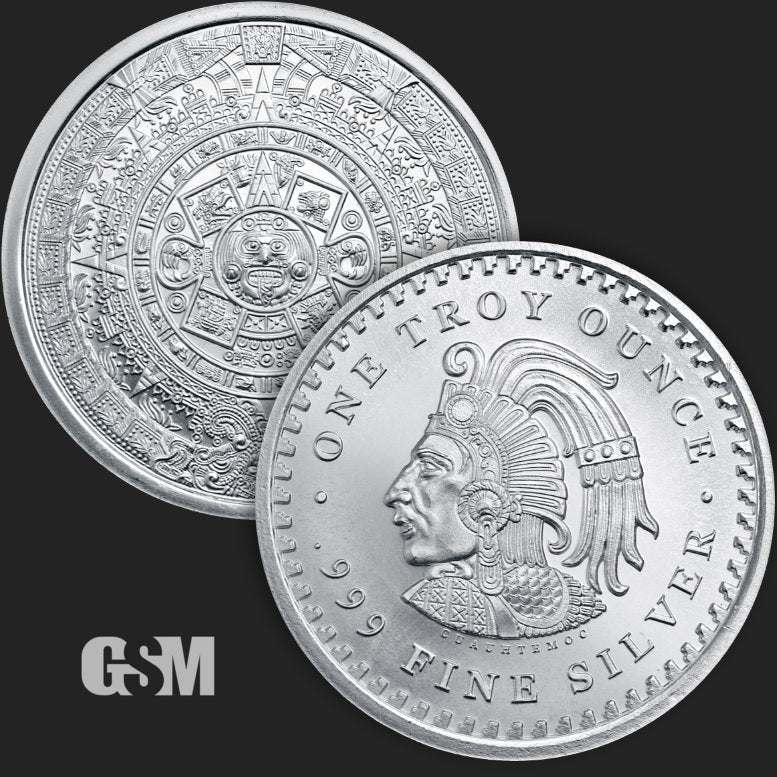 1 oz Aztec Calendar Silver Round