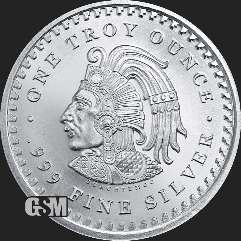 1 oz Aztec Calendar Silver Round