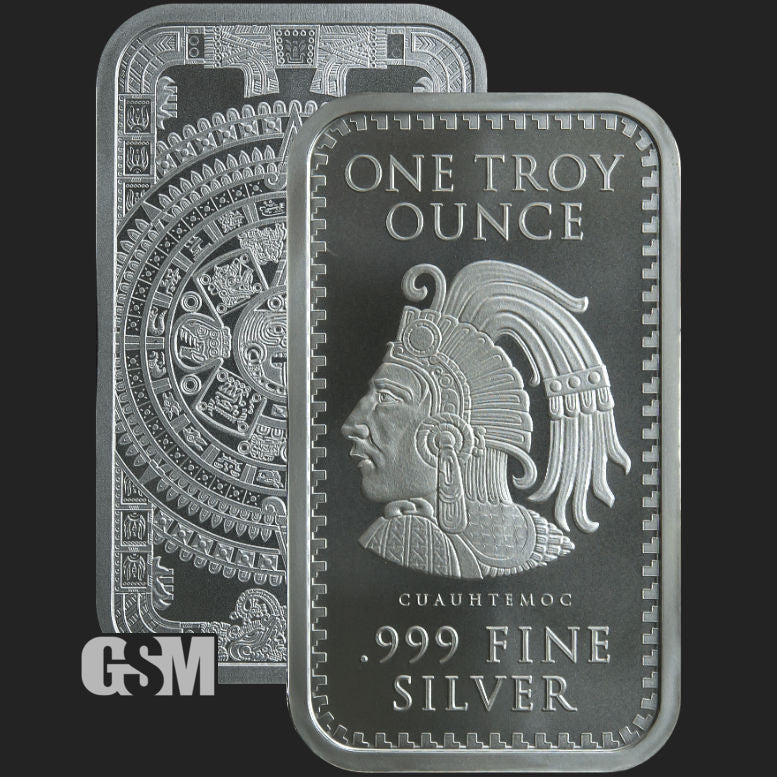 1 oz Aztec Calendar Silver Bar