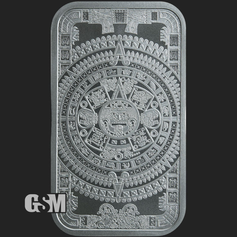 1 oz Aztec Calendar Silver Bar