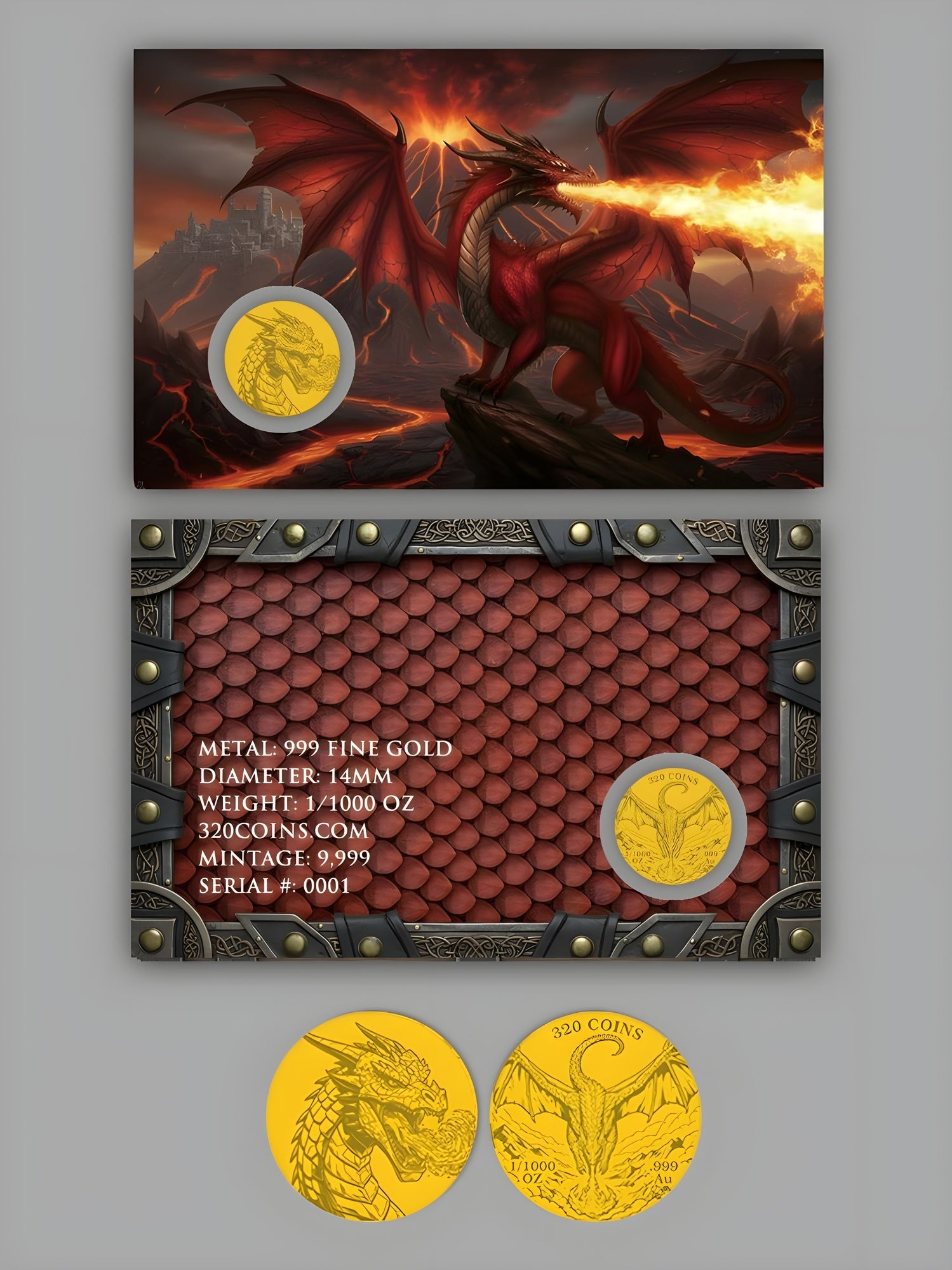 Fire Dragon 1/1000 999 Fine Gold