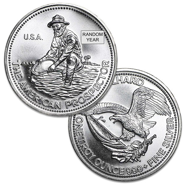 1 oz Engelhard Prospector Silver Rounds (1982 - 1987)