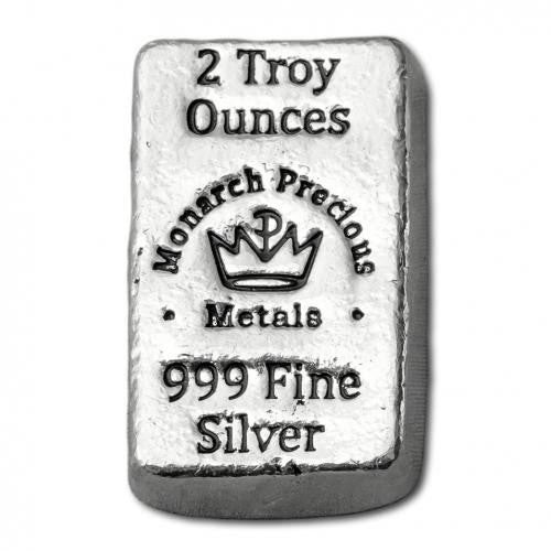 2 oz .999 Fine Silver Bar - Monarch Poured Lil' Chunky