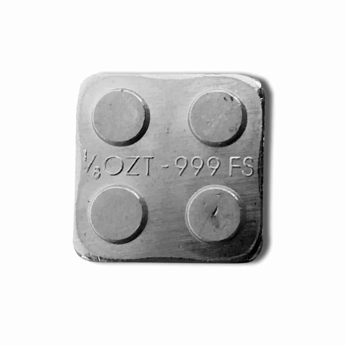 1/8 oz .999 Fine Silver - Monarch Building Block Bar - Eighth 2x2