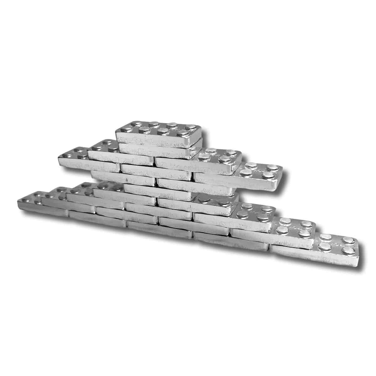 1/2 oz .999 Fine Silver - Monarch Building Block Bar - 2x4