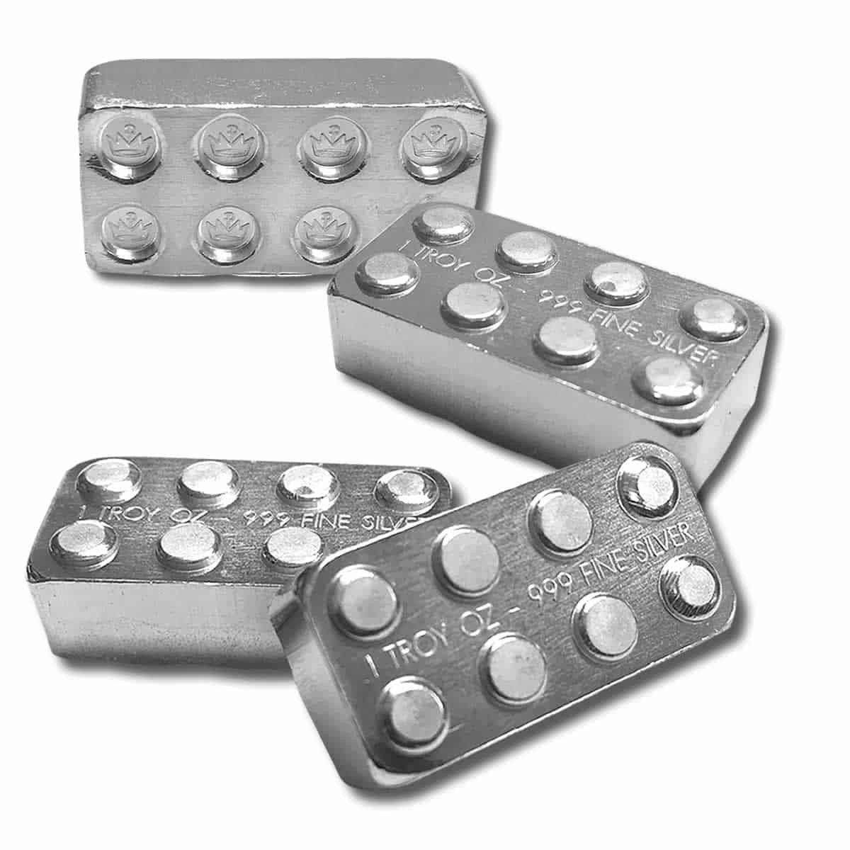 1 oz .999 Fine Silver - Monarch Building Block Bar - 2x4