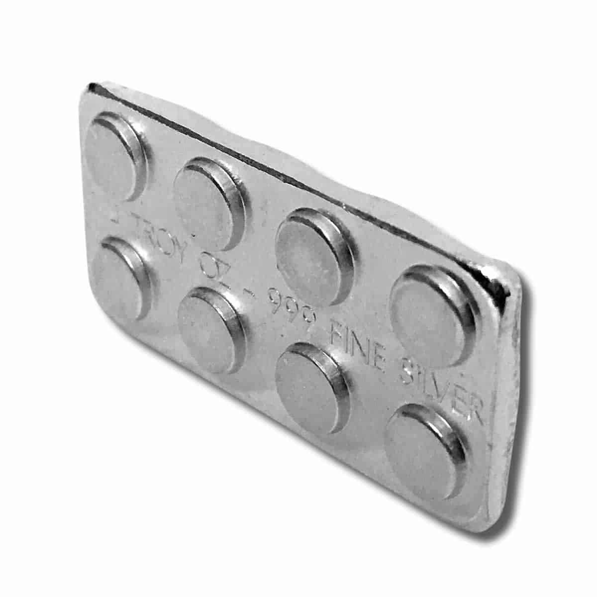1/4 oz .999 Fine Silver - Monarch Building Block Bar - 2x4