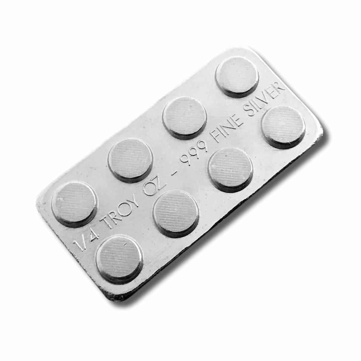 1/4 oz .999 Fine Silver - Monarch Building Block Bar - 2x4