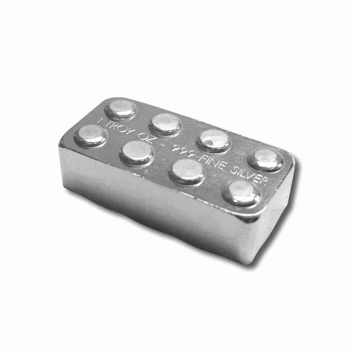 1 oz .999 Fine Silver - Monarch Building Block Bar - 2x4