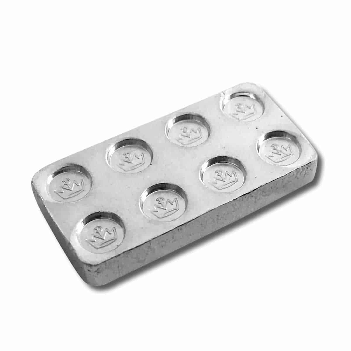 1/2 oz .999 Fine Silver - Monarch Building Block Bar - 2x4
